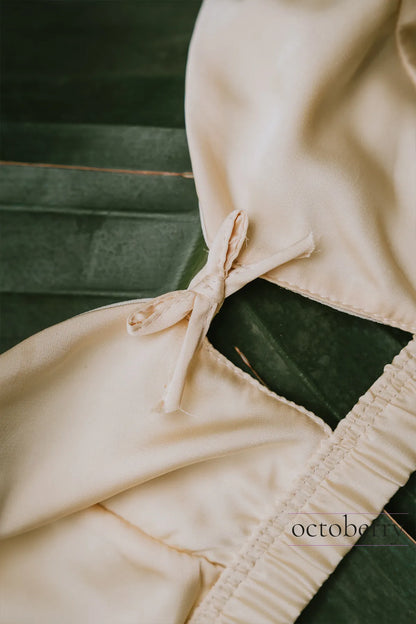 Sarı İpek Saten Bralet String Takımı