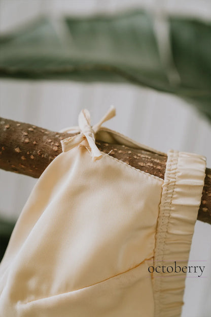 Sarı İpek Saten Bralet String Takımı