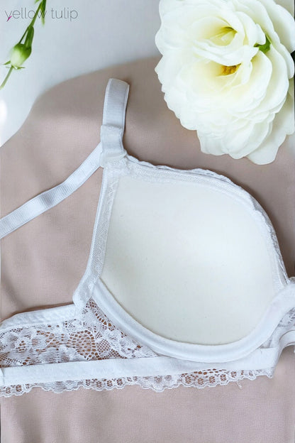 Dantel Detaylı Ekru Sütyen