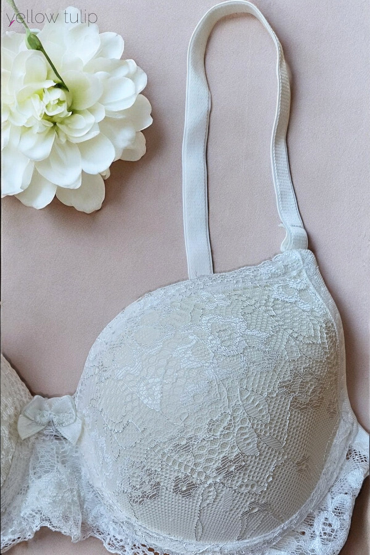 Dantel Detaylı Ekru Sütyen