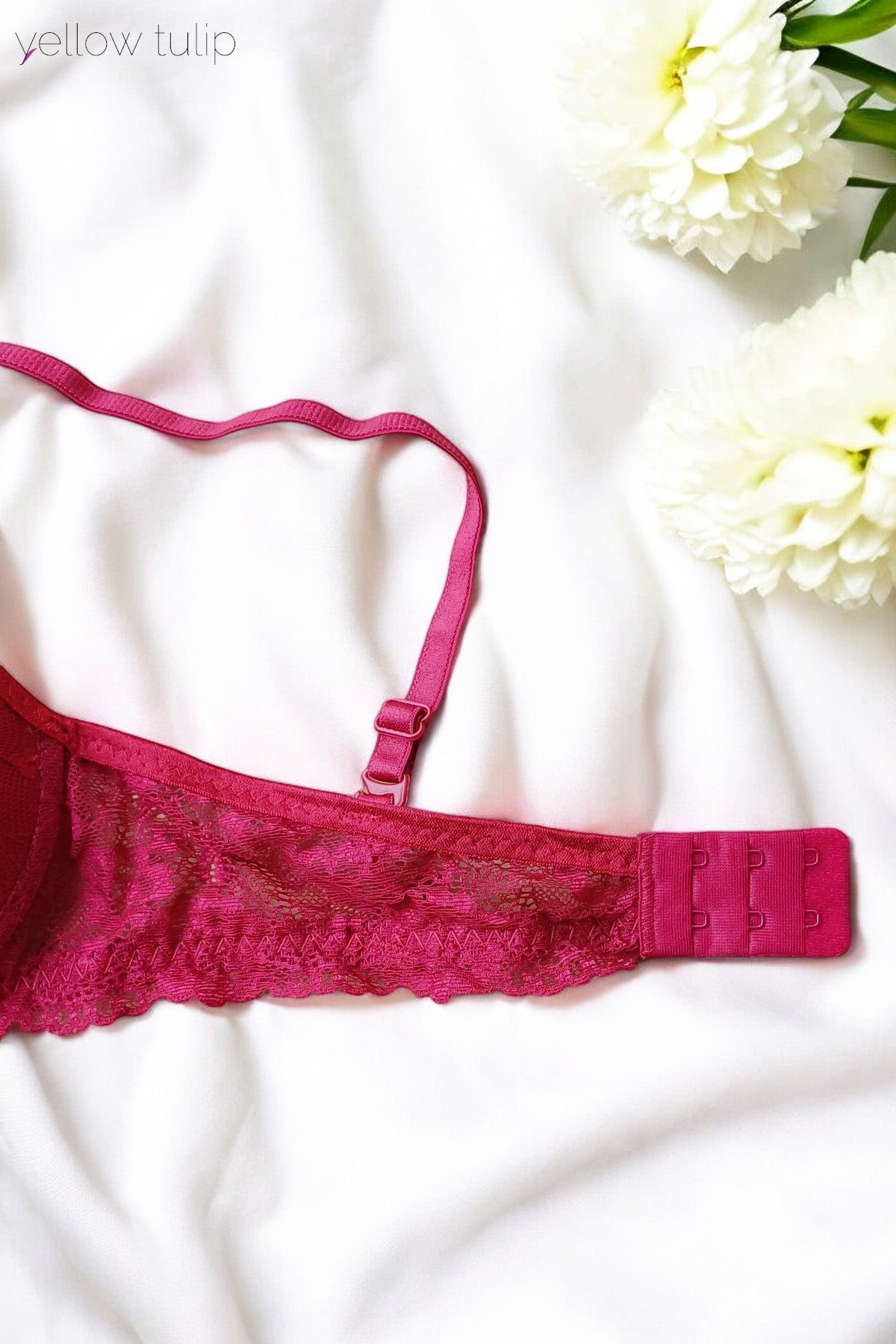 Dantel Detaylı Kırmız Sütyen