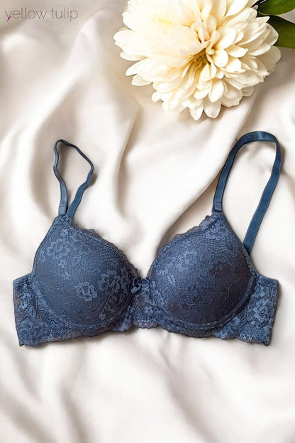 Dantel Detaylı Antrasit Sütyen