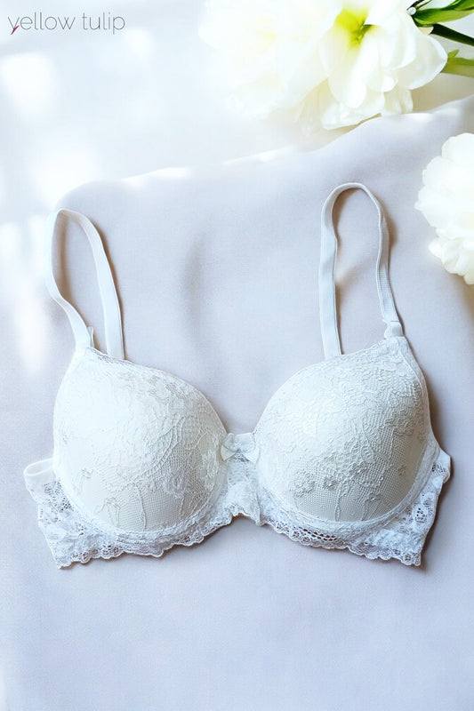 Dantel Detaylı Ekru Sütyen