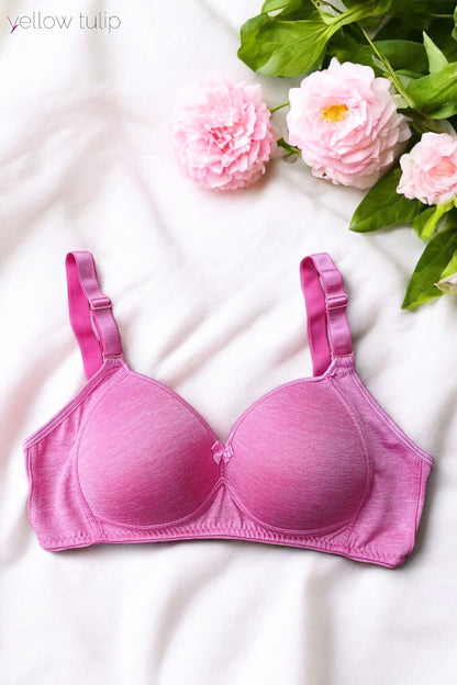 Toparlayıcı Kaplı Pembe Kırçıllı Sütyen