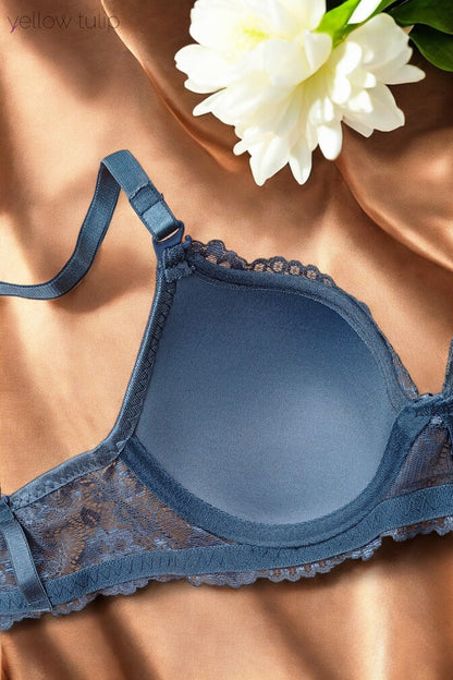 Dantel Detaylı Antrasit Sütyen