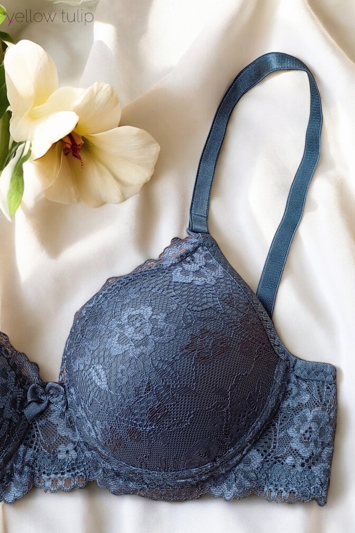 Dantel Detaylı Antrasit Sütyen