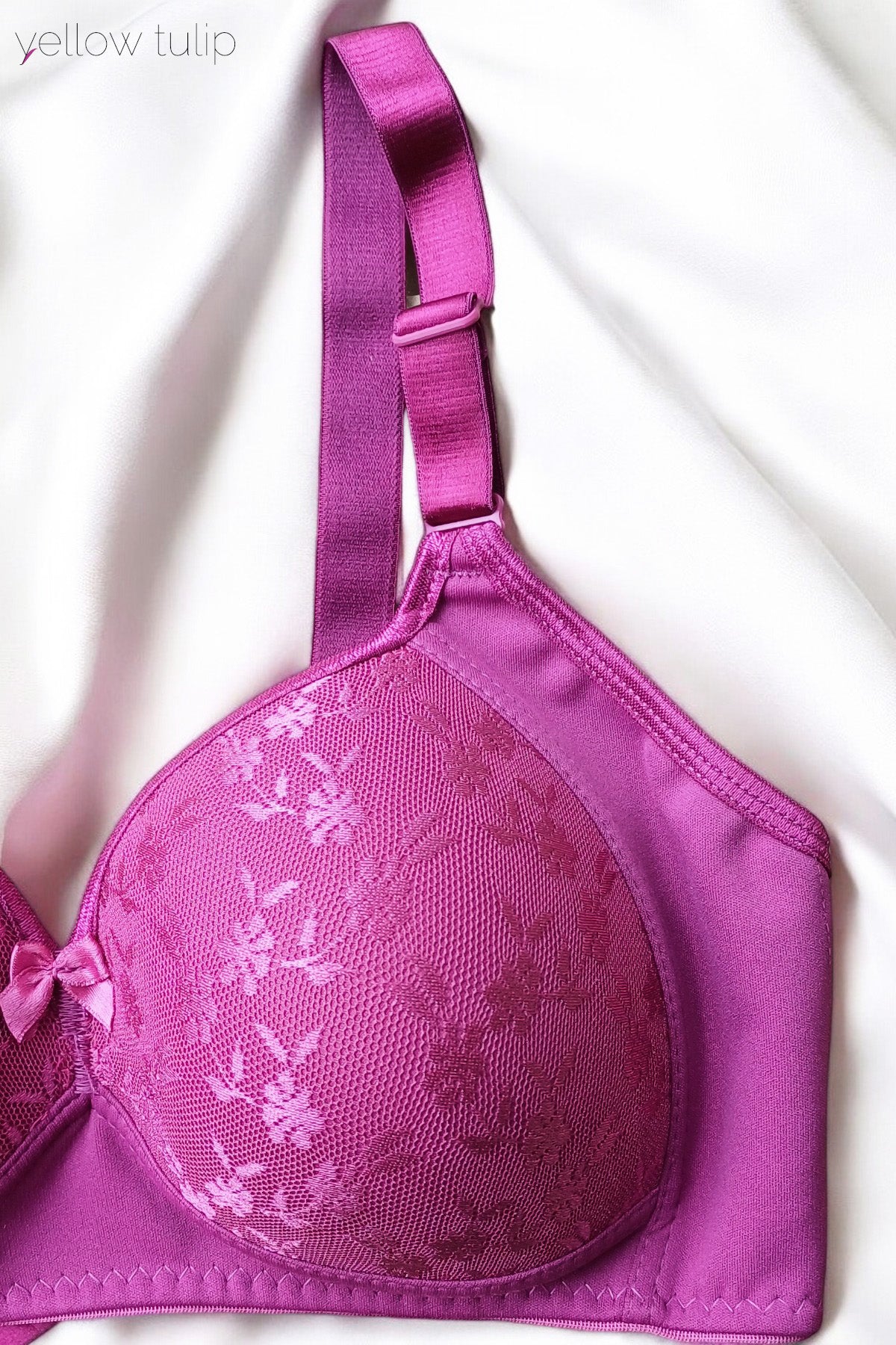 Toparlayıcı Kaplı Pembe Desenli Sütyen