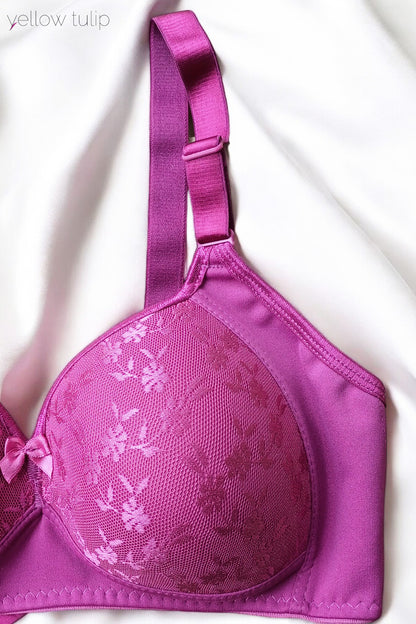 Toparlayıcı Kaplı Pembe Desenli Sütyen