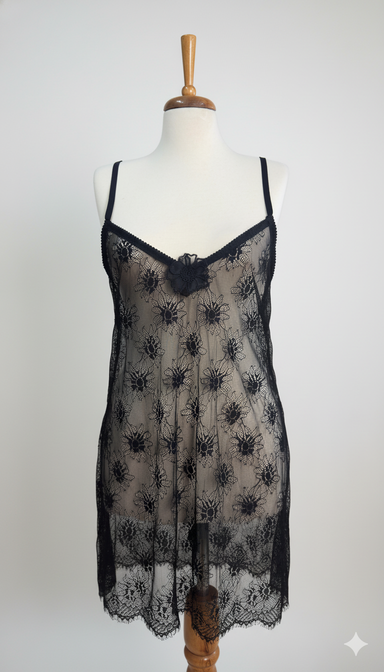 Lace Siyah Gecelik