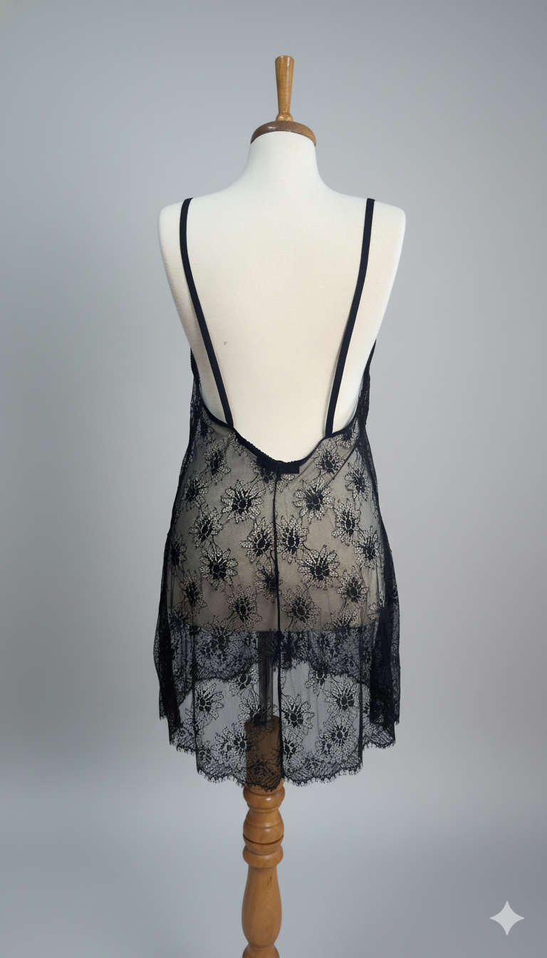 Lace Siyah Gecelik