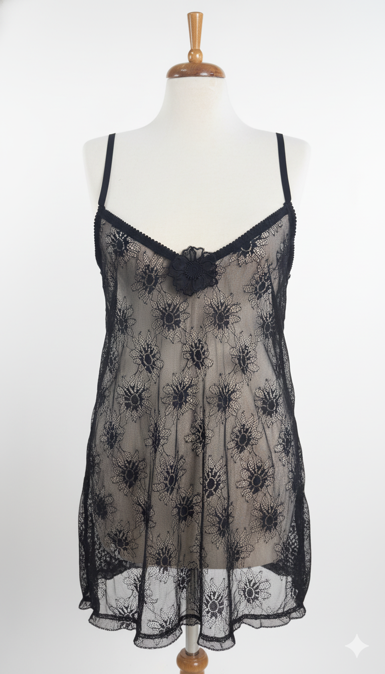 Lace Siyah Gecelik
