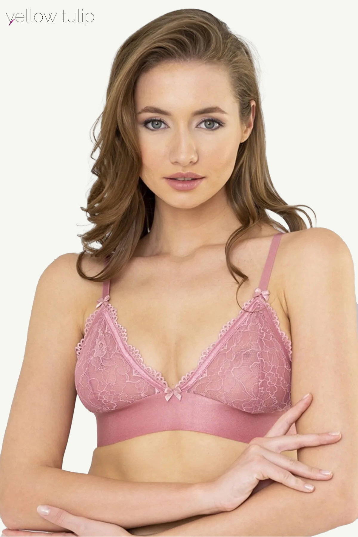 Gül Kurusu Dantel Bralet Sütyen