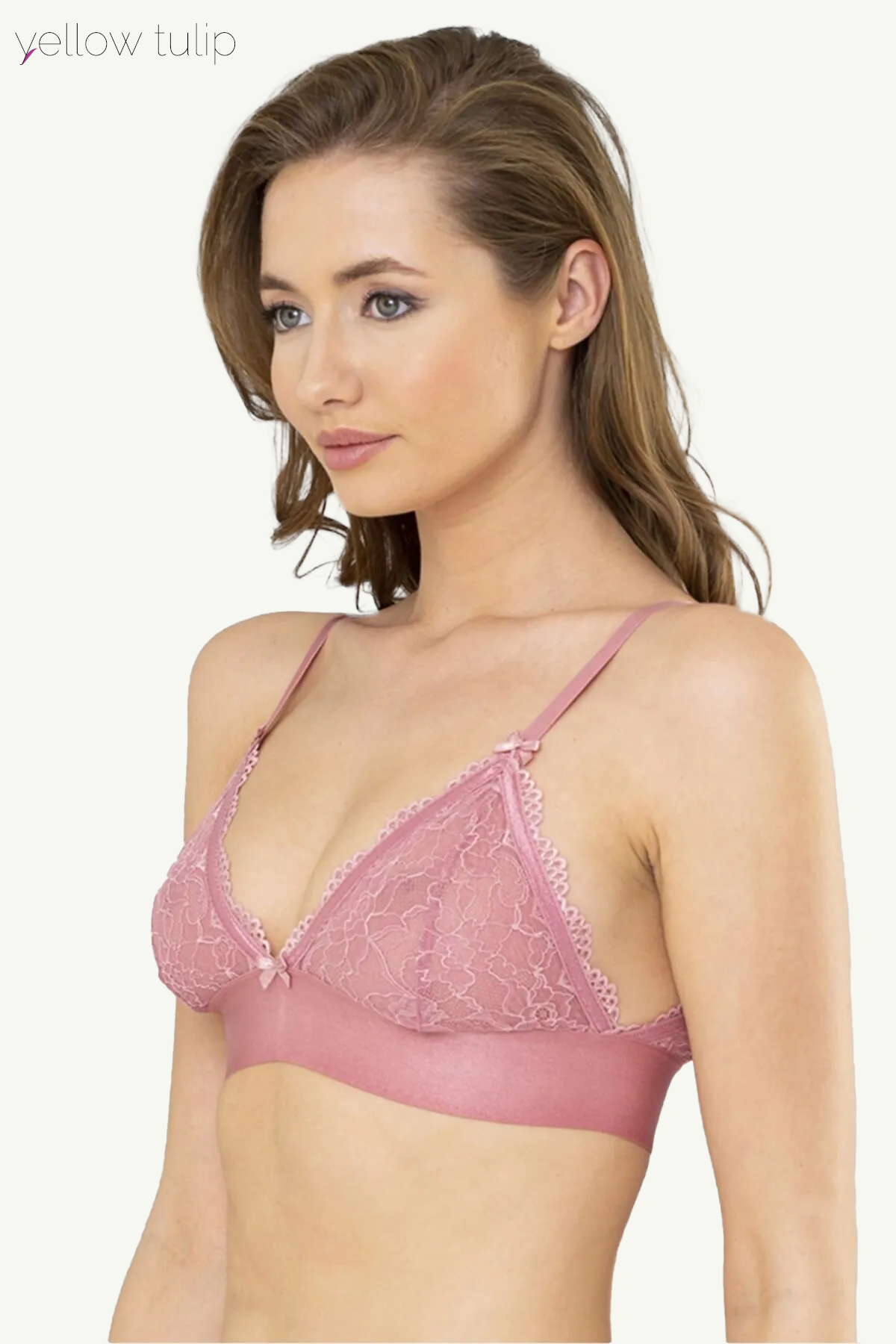 Gül Kurusu Dantel Bralet Sütyen