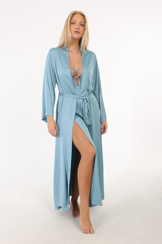 Mavi Gecelik Sabahlık Takımı